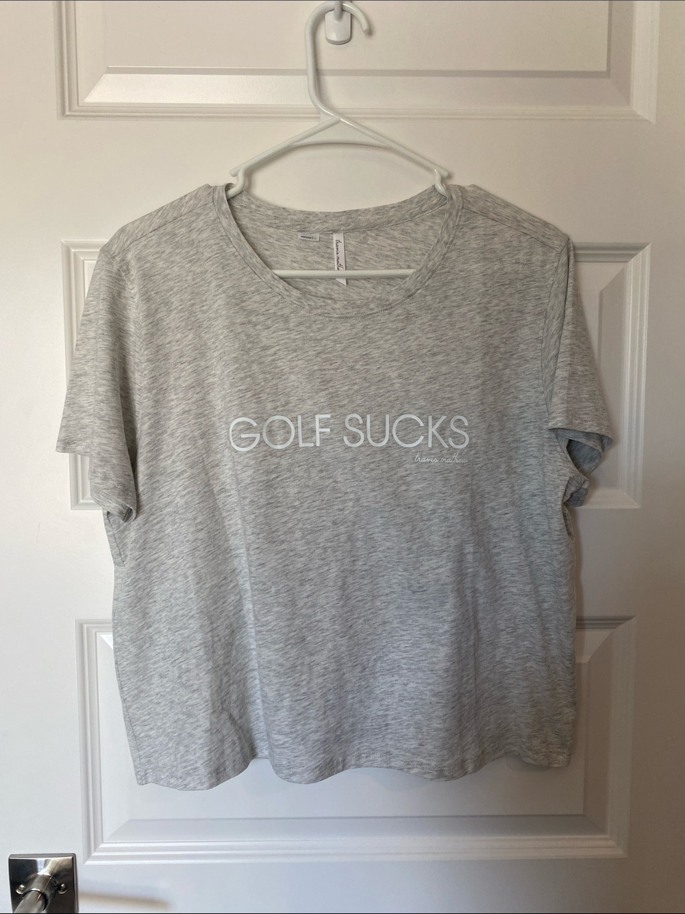 Travis Mathew GOLF SUCKS Heather Gray Graphic Tee - Women's Casual Top